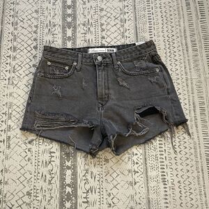 Lovers + Friends distressed gray denim‎ shorts 27